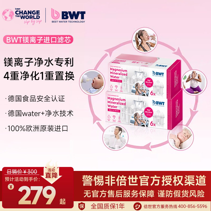 BWT倍世滤芯德国净水壶过滤水壶净水器通用碧然德进口镁离子滤芯