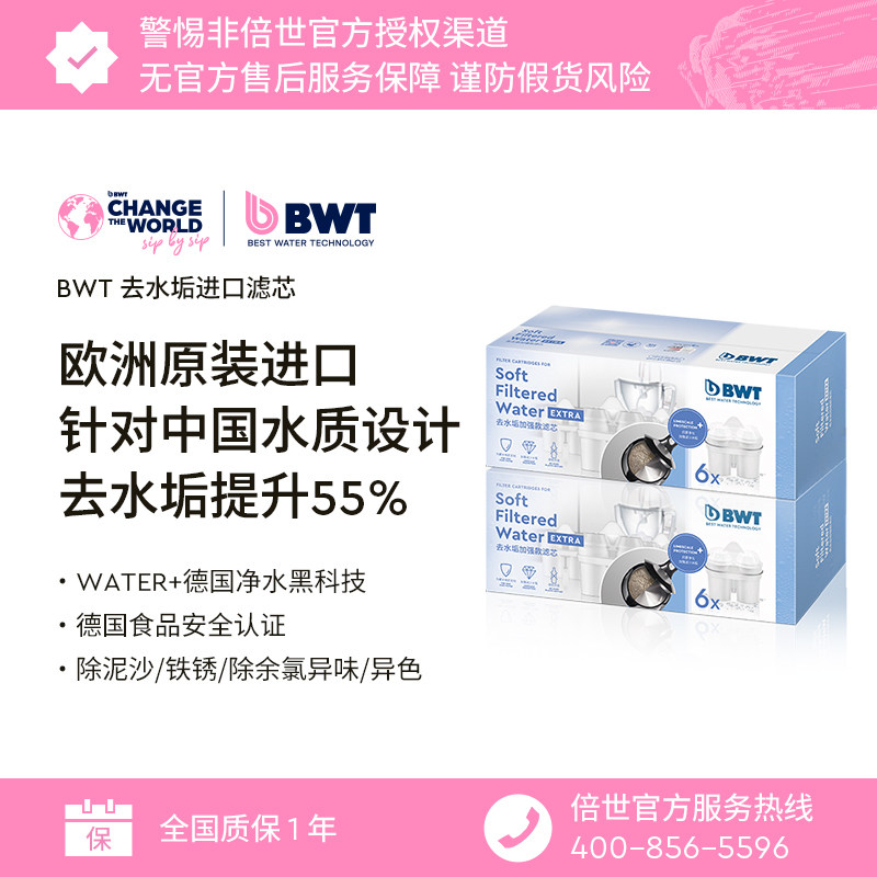德国BWT倍世欧洲原装进口通用去水垢滤芯过滤净水壶滤水净水器