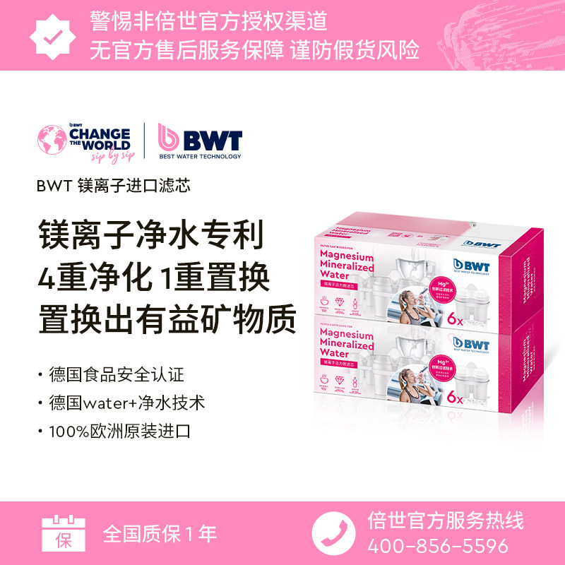 BWT倍世滤芯德国净水壶过滤水壶净水器通用碧然德进口镁离子滤芯