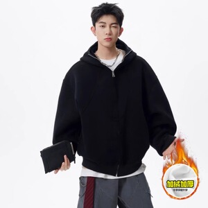 【001】加绒硬挺boxy开衫卫衣男秋冬情侣外套A079-W821-P54图片