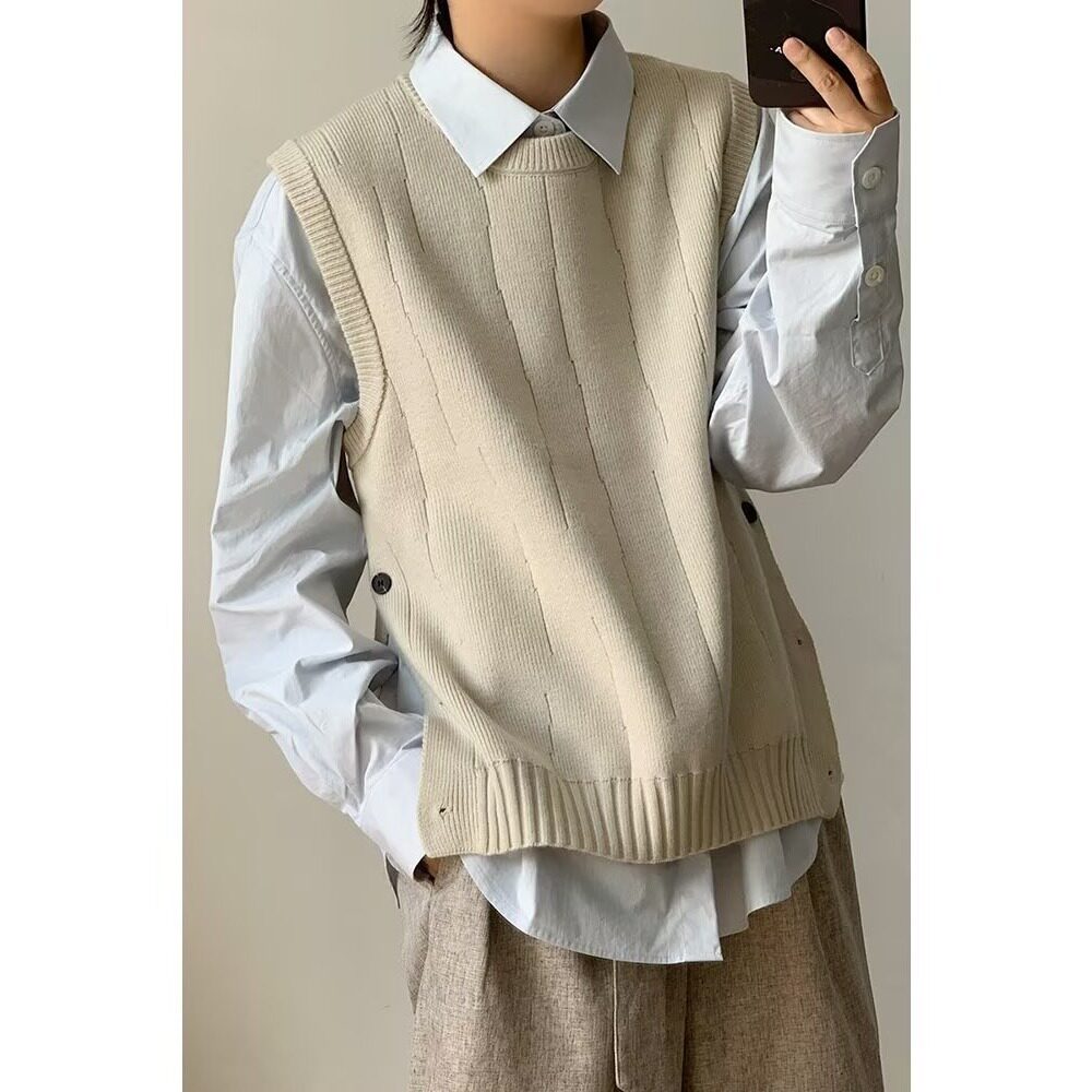 【网21】日系气质毛衣背心情侣款A079-3191-P39,男装背心/马甲,电商A079