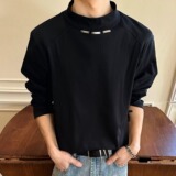 [003]长袖T恤男夏季宽松韩版百搭休闲体恤衣服A079-W323-P45，男装T恤，电商A079