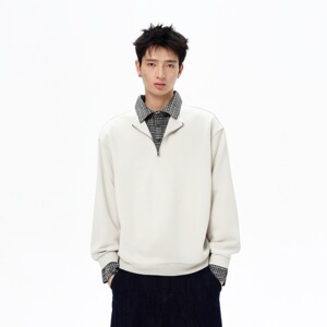 【网120】polo领卫衣男宽松学院风假两件长袖外套A079-T50-P44图片
