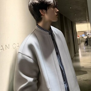 [004]假两件条纹拼接开衫卫衣男宽松情侣休闲外套A079-R3007-P56图片