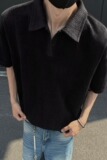 [012]麦穗纹提花polo领短袖t恤男半截袖上衣百搭A079-D925-P35，男装T恤，电商A079