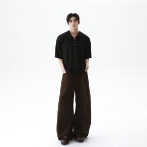 [003]亨利领短袖T恤男女秋肌理感条纹上衣A079-S230-P35图片