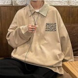 【9】25宽松加厚麂皮绒翻领Polo卫衣2025年高街A079-WY106-P40，男装卫衣，电商A079