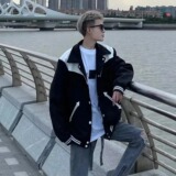 【网61秋季撞色拼接棒球服外套男宽松休闲百搭夹克A079-W702-P44，男装夹克，电商A079