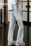 [008]牛仔裤裤子修身显瘦直筒弯刀裤A079-N6078-P48，男装牛仔裤，电商A079