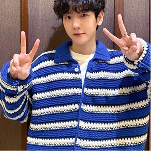 【网139】25条纹开衫毛衣男宽松休闲撞色针织衫A079-D680-P54图片