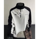 【网12】拼色长袖Polo衫男刺绣字母A079-W6760-P40-46，男装Polo衫，电商A079