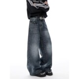 【85】牛仔裤男款2025春秋季新复古做旧宽松直筒裤A079-K648-P51，男装牛仔裤，电商A079