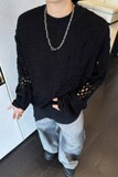 【网7】破洞不规则毛衣男冬季镂空羊毛针织衫A079-MY9561-47，男装针织衫/毛衣，电商A079