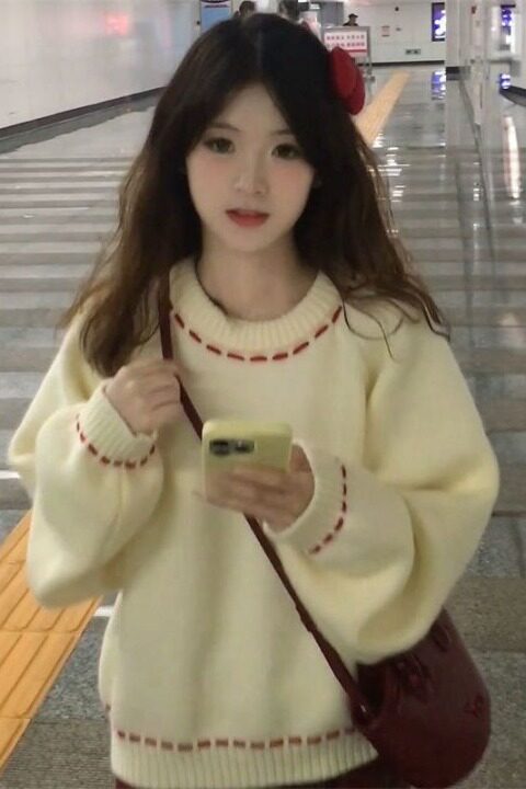 【243】圆领套头毛衣女冬季新款软糯百搭针织衫A079-6188-P55,男装针织衫/毛衣,电商A079