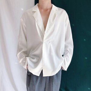 【59】衬衫纯色长袖西装男白色西服外套A079-C30-P31图片