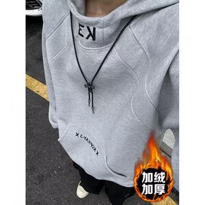 【001】连帽卫衣男款秋冬加绒加厚情侣装A079-X96加绒-P47图片