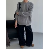 【106】灰色破坏风毛衣男秋冬针织打底衫A079-MY5011-P63，男装T恤，电商A079