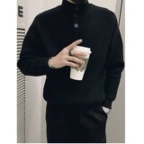 【201】25宽松时尚排扣高领休闲打底针织衫A079-MY3488-P63，男装T恤，电商A079