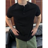 亨利领T恤sorona夏季短袖纯色户外运动休闲男上衣A079-T7708-P38，男装T恤，电商A079