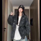【205】皮夹克春秋设计感宽松皮衣潮牌翻领外套A079-JK889-P74，男装夹克，电商A079