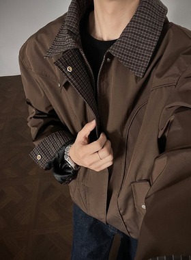 【276】新款翻领夹克男士秋季时尚拼接外套休闲男装A079-A263-P67