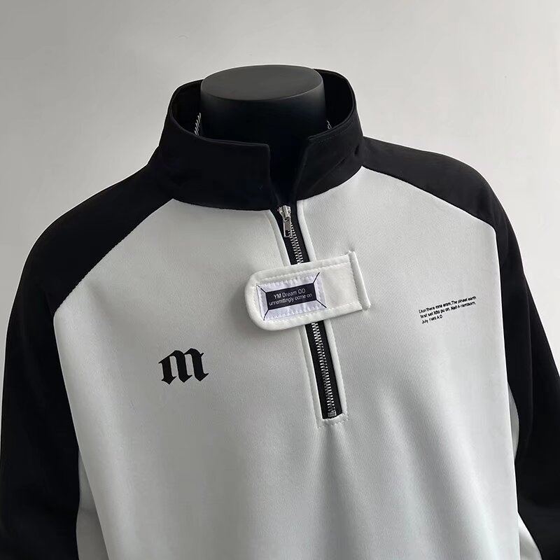 【网12】拼色长袖Polo衫男刺绣字母A079-W6760-P40-46,男装Polo衫,电商A079