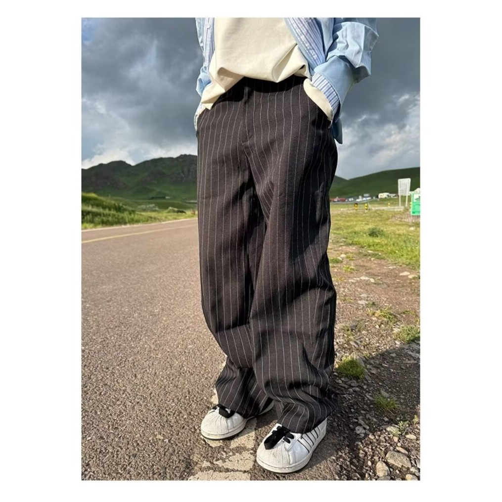 【001】日系条纹弯刀西裤简约百搭A079-K8021-P49，男装西裤，电商A079