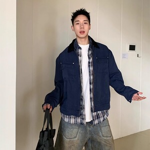 【网28】2水洗撞色翻领机能飞行服夹克男A079-751-P73图片