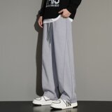 【网1】5弯刀裤男大码春秋潮牌胖子哈伦直筒卫裤A079-K21-P37-39，男装休闲裤，电商A079