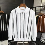 【网2】条纹休闲撞色条纹翻领POLO衫男装A079-514-P49，男装Polo衫，电商A079