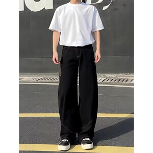 【292】黑色直筒牛仔裤A079-895-P46图片