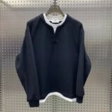 【网140】秋季新款廓形假两件V领长袖卫衣A079-M361-P35，男装卫衣，电商A079