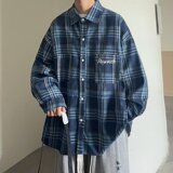 【网图4】格子长袖衬衫男女春秋季A079-7002-P36，男装衬衫，电商A079