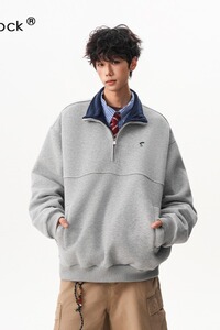 【网5】撞色半拉链刺绣卫衣男女秋季A079-HY231-P64图片