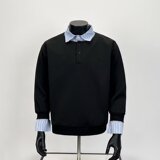 【网38】流华棉复合假两件卫衣A079-WY03-P48，男装卫衣，电商A079