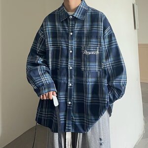 【网图4】格子长袖衬衫男女春秋季A079-7002-P36图片