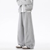 【236】宽松腰常规纯色廓形阔腿休闲裤长裤A079-K201-p42，男装休闲裤，电商A079