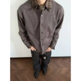 [276]5假两件拼接衬衫领cleanfit针织衫开衫外套A079-A6767-P67，男装针织衫/毛衣，电商A079