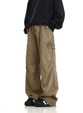 [002]工装牛仔裤男情侣宽松直筒阔腿休闲长裤 A079-K6606-P59