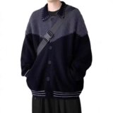 【211】5撞色拼接毛衣外套男翻领针织开衫A0789-MY205-P57，男装针织衫/毛衣，电商A079