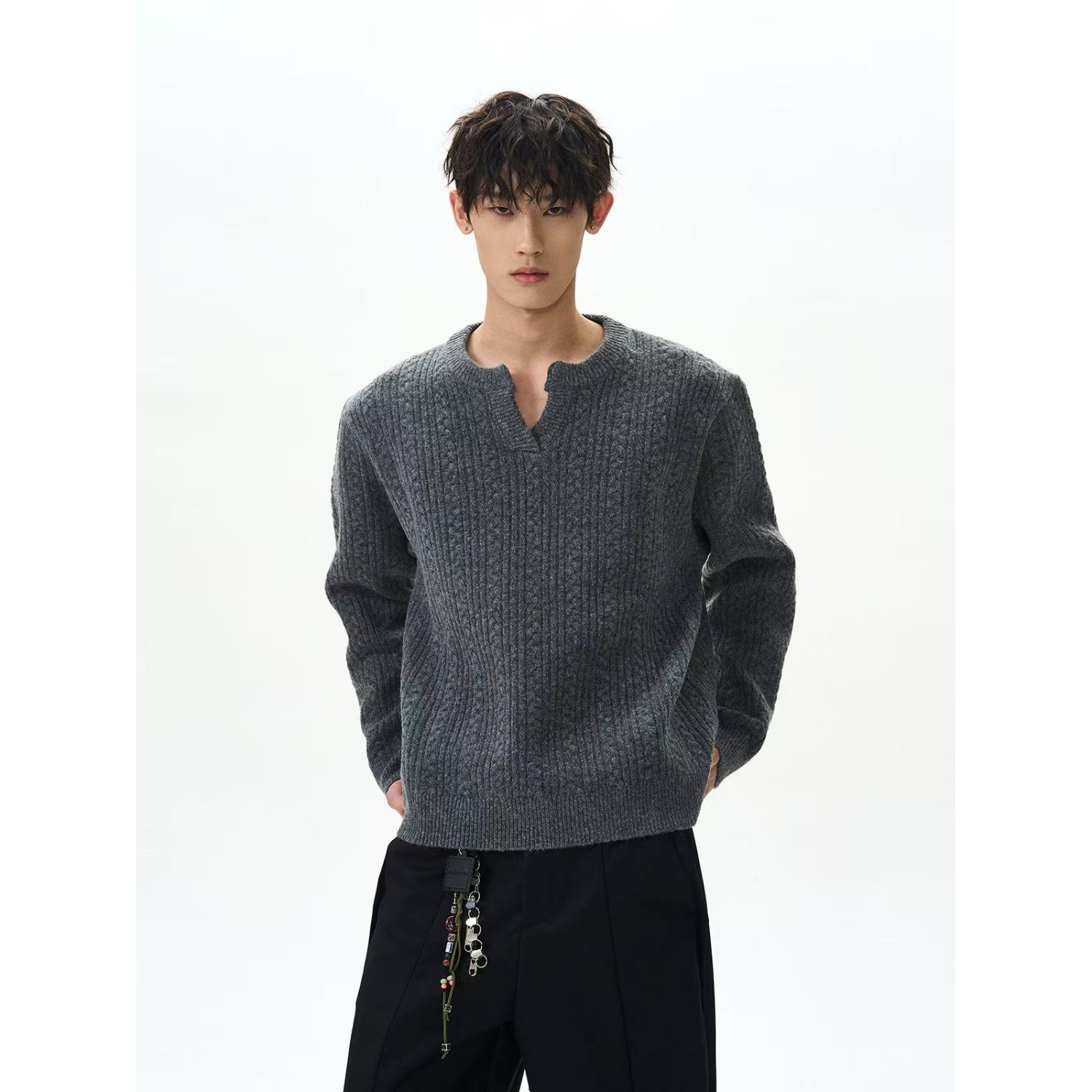 【网59】宽松套头针织衫毛衣男女A079-992-P41