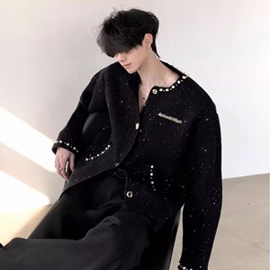 【258】25新款轻奢扣垫肩夹克男女小香风短外套A079-JK2522-P79图片