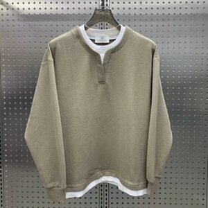【网140】秋季新款廓形假两件V领长袖卫衣A079-M361-P35图片