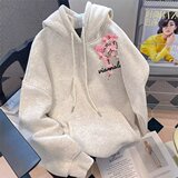 [004]连帽卫衣男女宽松创意蝴蝶玫瑰印花中外套A079-BW689-P37，女装短外套，电商A079