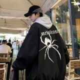 【247】字母印花夹克黑色棒球服男女春秋宽A079--JK16-P47，男装夹克，电商A079