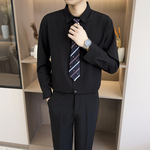 [006]黑衬衫男商务正装抗皱易打理衬衣垂感工作服 A079-CY32-P35图片