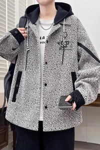 【网160】新款男士宽松连帽大码休闲上衣A079-JK005-P75-78图片