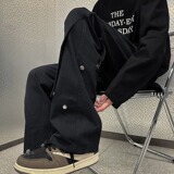 【网130】25休闲裤男女潮牌百搭小众微喇高街长裤A079-A851-P41，男装休闲裤，电商A079