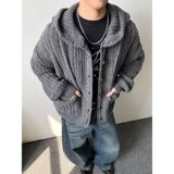 【网41】秋冬日系复古纯色针织开衫外套A079-M5801-P75，女装短外套，电商A079