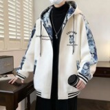 【网160】5松休闲夹克青少年超大码开衫卫衣A079-WY007-P62-65，男装夹克，电商A079